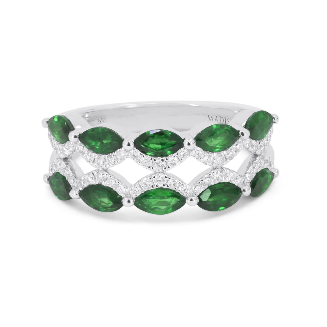 Madison L 14K White Gold Emerald Ring - style R1843EMW