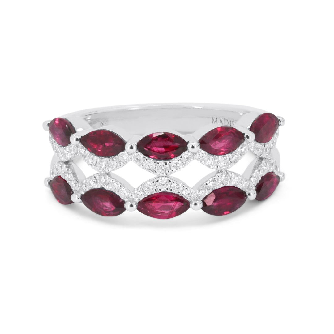 Madison L 14K White Gold Ruby Ring - style R1843RUW