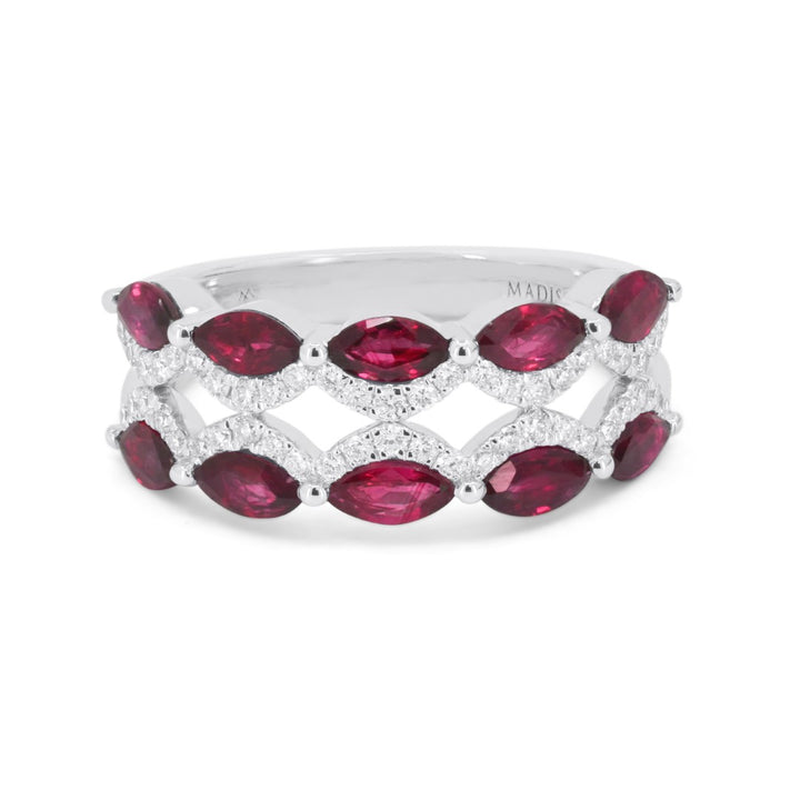 Madison L 14K White Gold Ruby Ring - style R1843RUW
