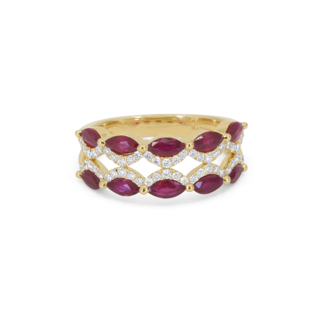 Madison L 14K Yellow Gold Ruby Ring - style R1843RUY