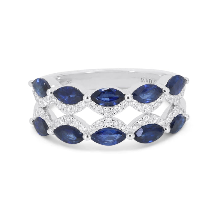 Madison L 14K White Gold Sapphire Ring - style R1843SAW