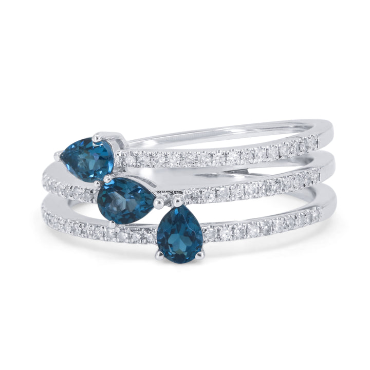 Madison L 14K White Gold London Blue Topaz Ring - style R1845LBTW