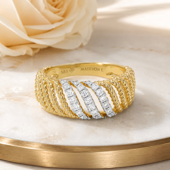 R1849 - 14K Yellow Gold Diamond Ring