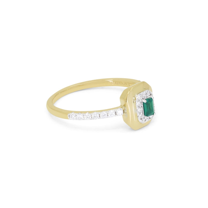 R1852 - 14K Yellow Gold Emerald, Ruby & Sapphire Rectangle Ring