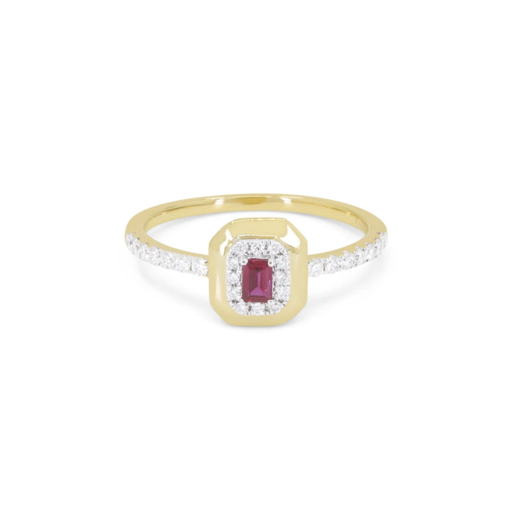 Madison L 14K Yellow Gold Ruby Rectangle Ring - style R1852RUY