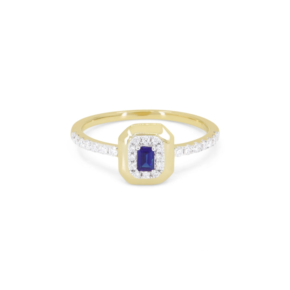 Madison L 14K Yellow Gold Sapphire Rectangle Ring - style R1852SAY