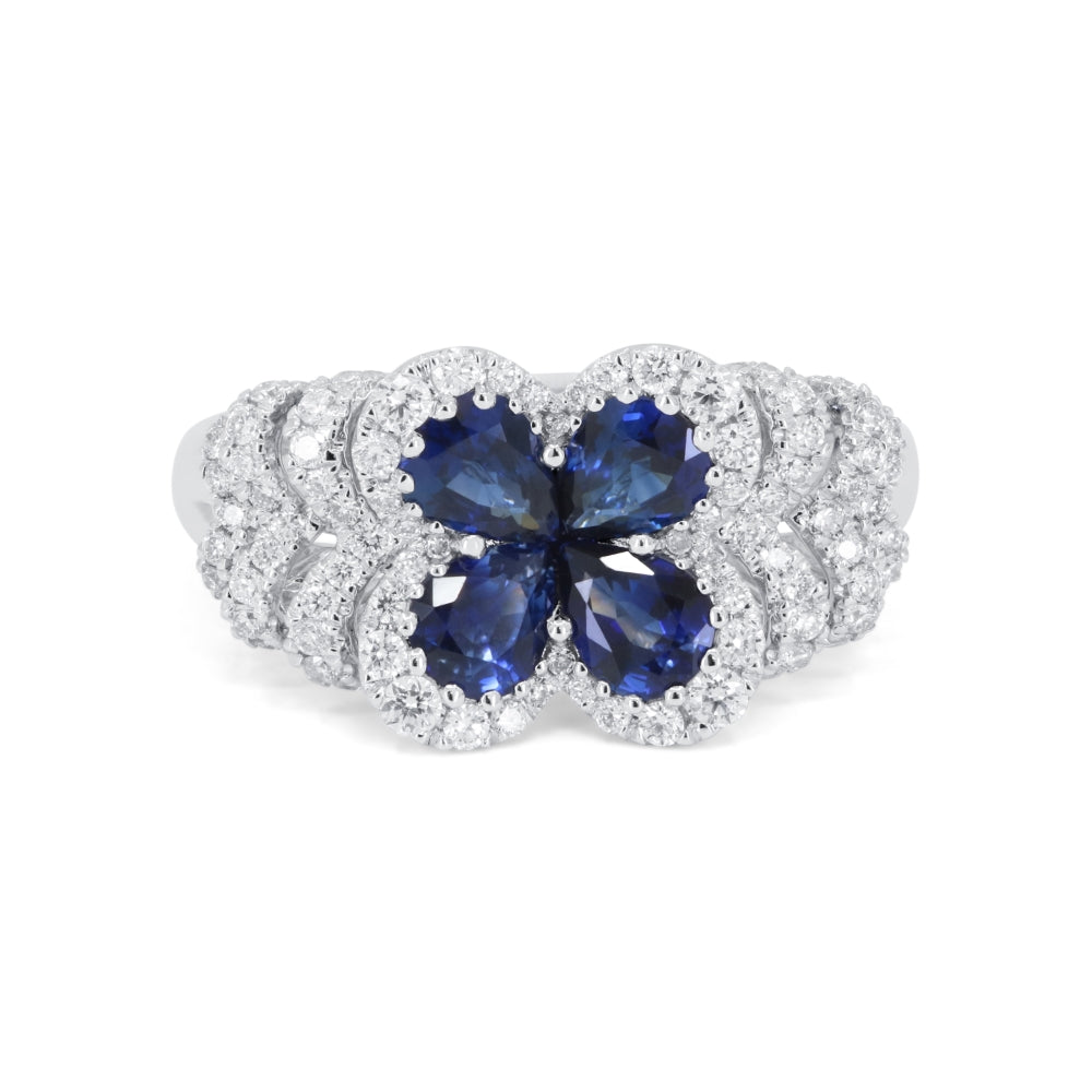 Madison L 18K White Gold Sapphire Ring - style R1859SAW