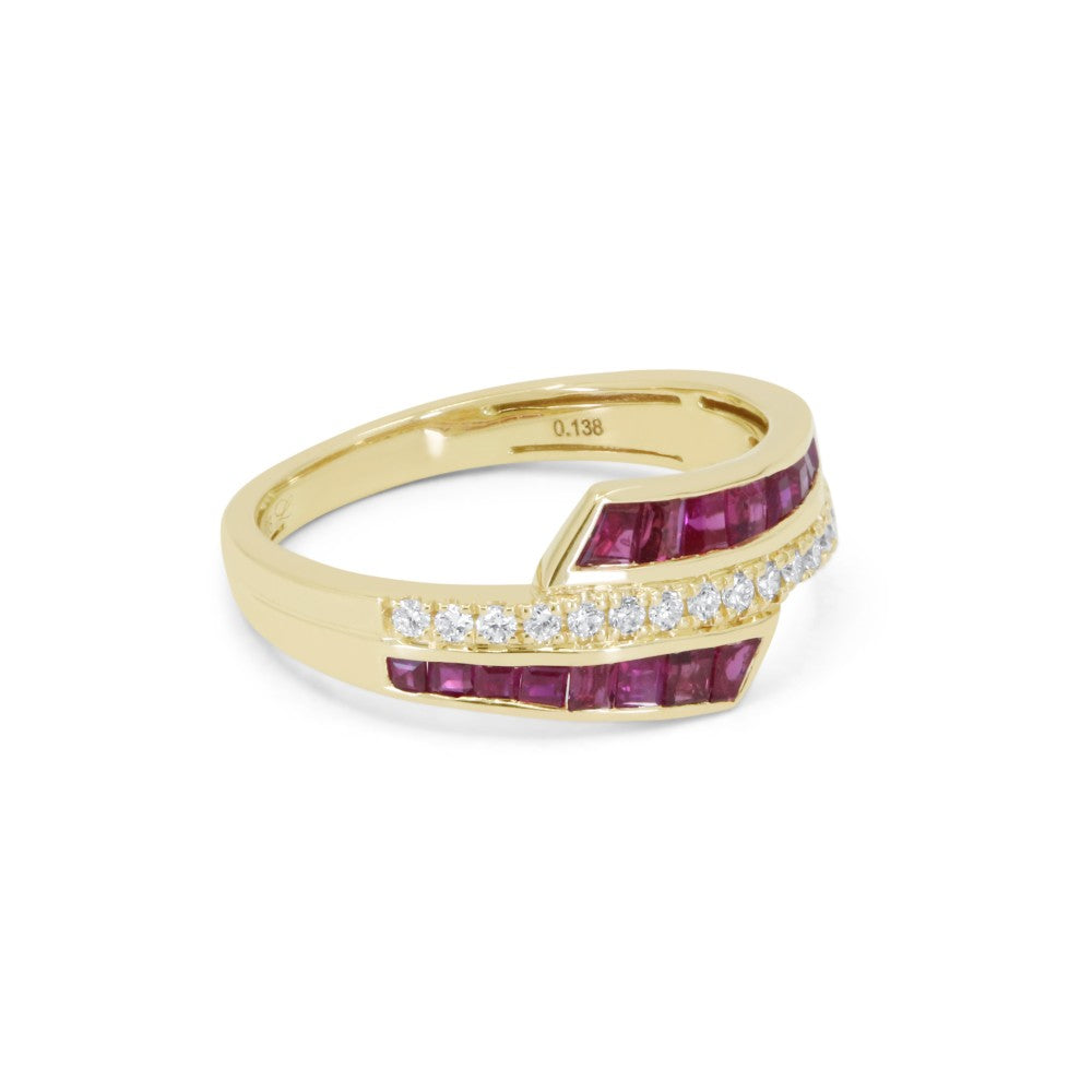 R1868 - 14K Yellow Gold Ruby & Sapphire Ring