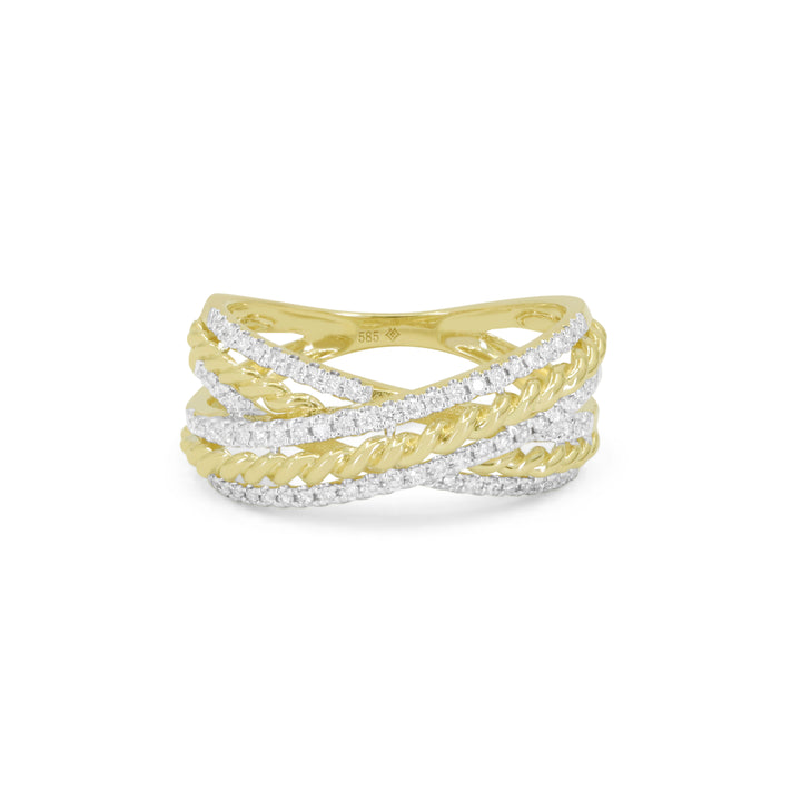Madison L 14K Yellow Gold Diamond Cocktail Ring - style R1871Y