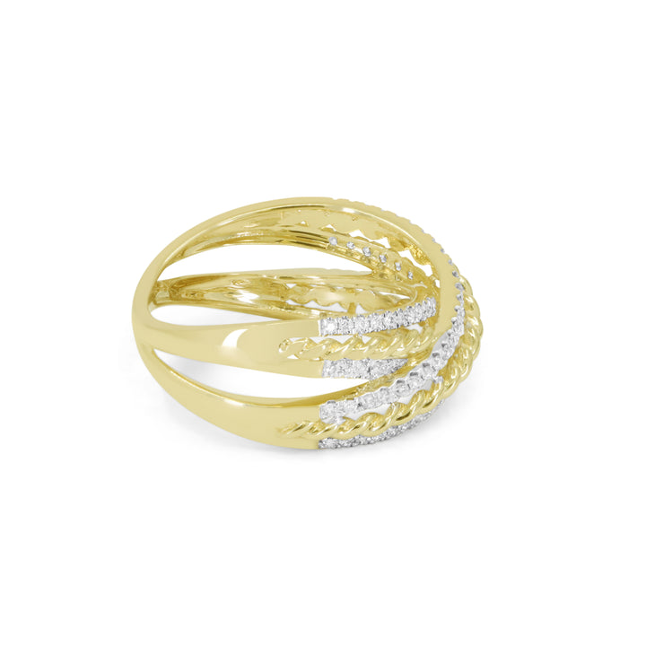 R1871 - 14K Yellow Gold Diamond Cocktail Ring