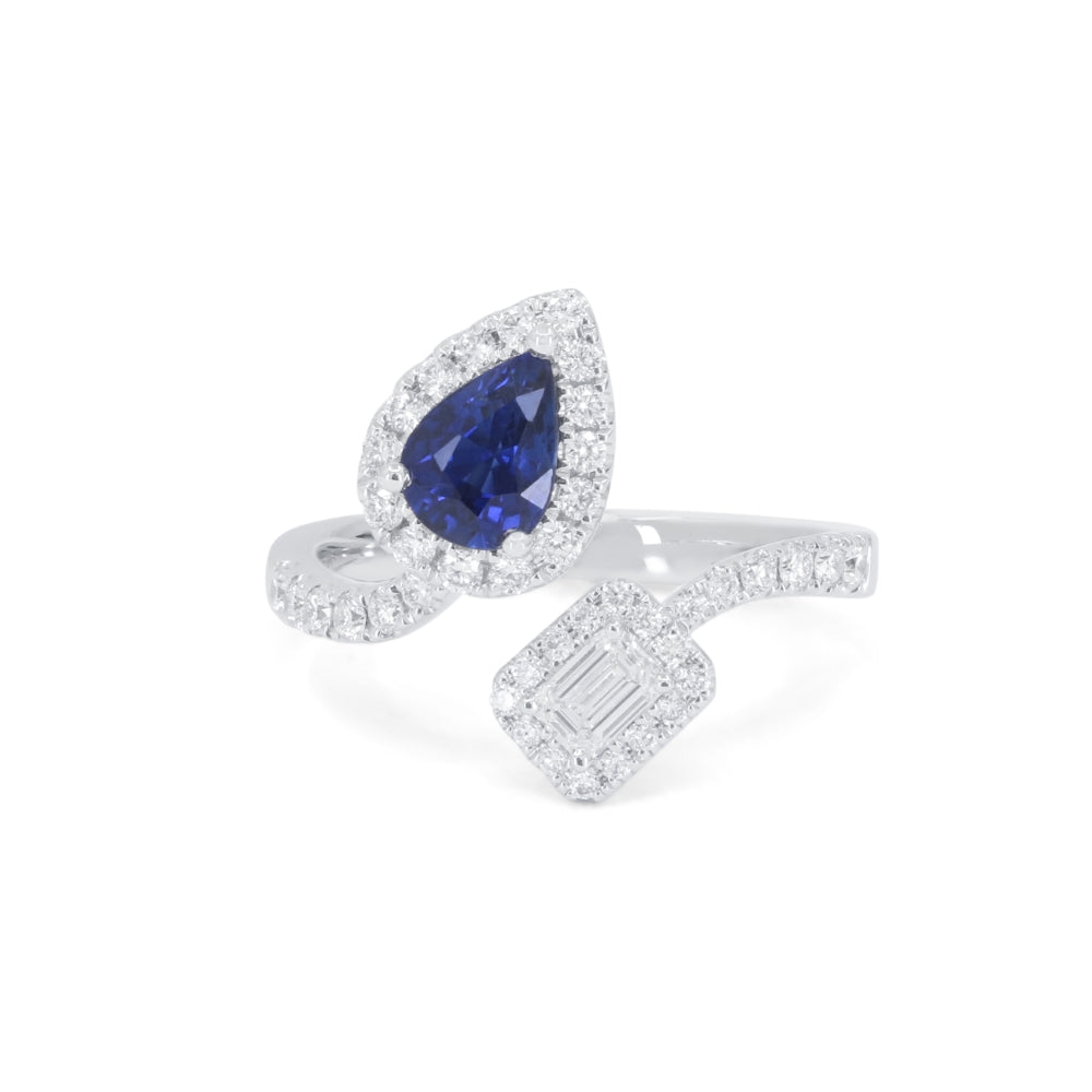 Madison L 18K White Gold Sapphire Ring - style R1874SAW