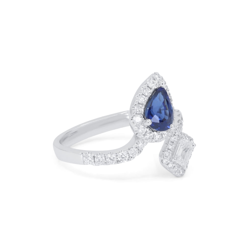 R1874 - 18K White Gold Sapphire Ring