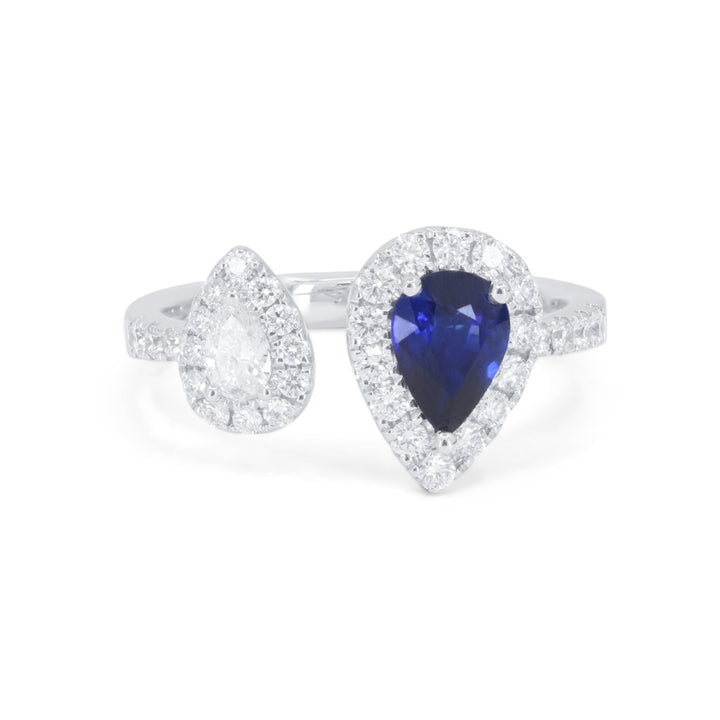 Madison L 14K White Gold Sapphire Ring - style R1875SAW