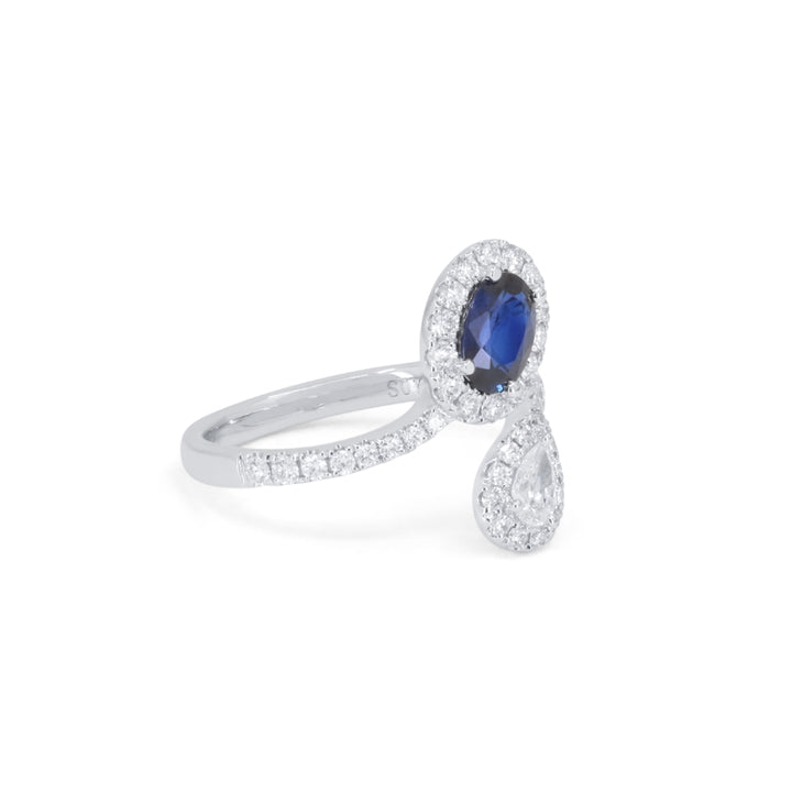 R1876 - 18K White Gold Sapphire Ring