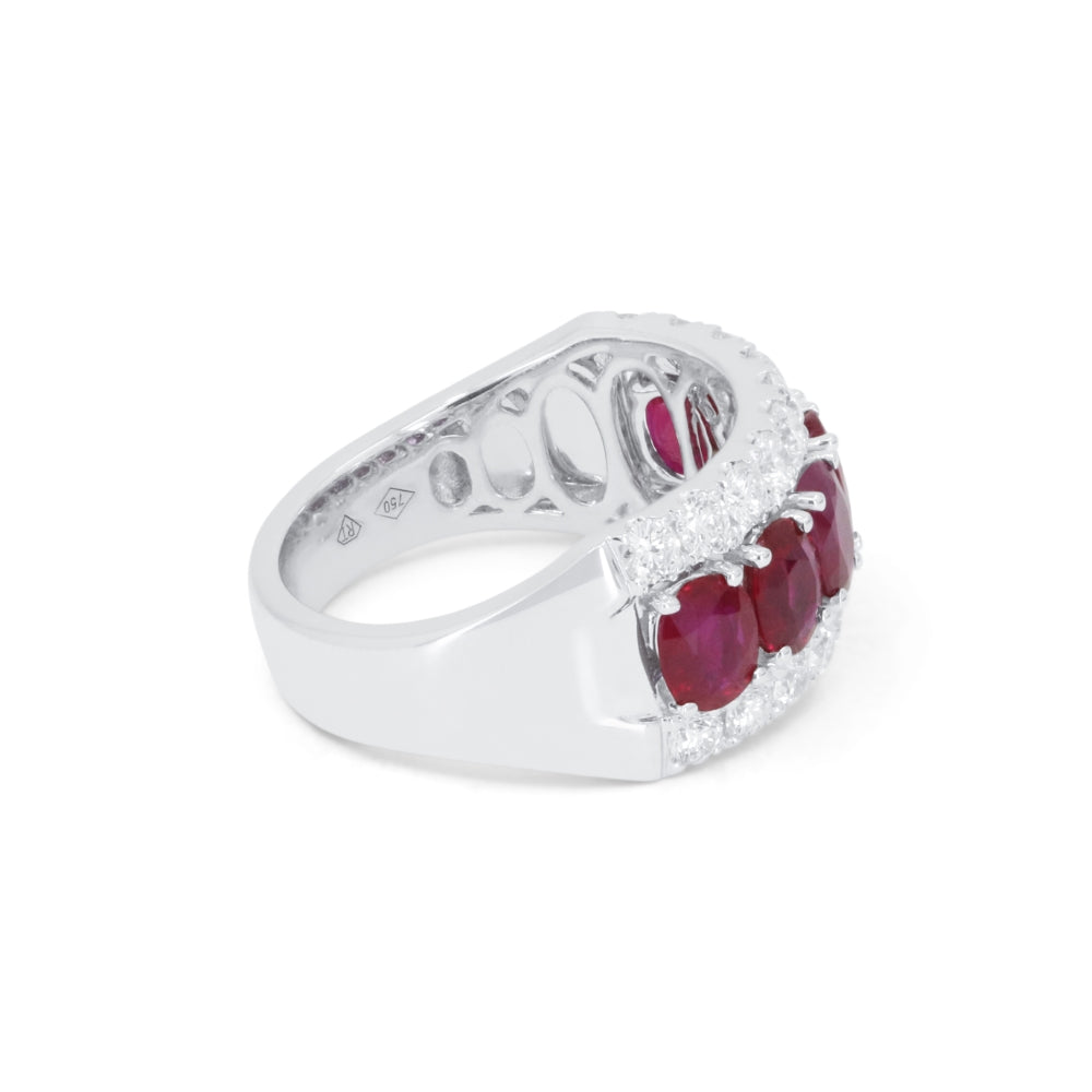 R1877 - 18K White Gold Ruby Ring