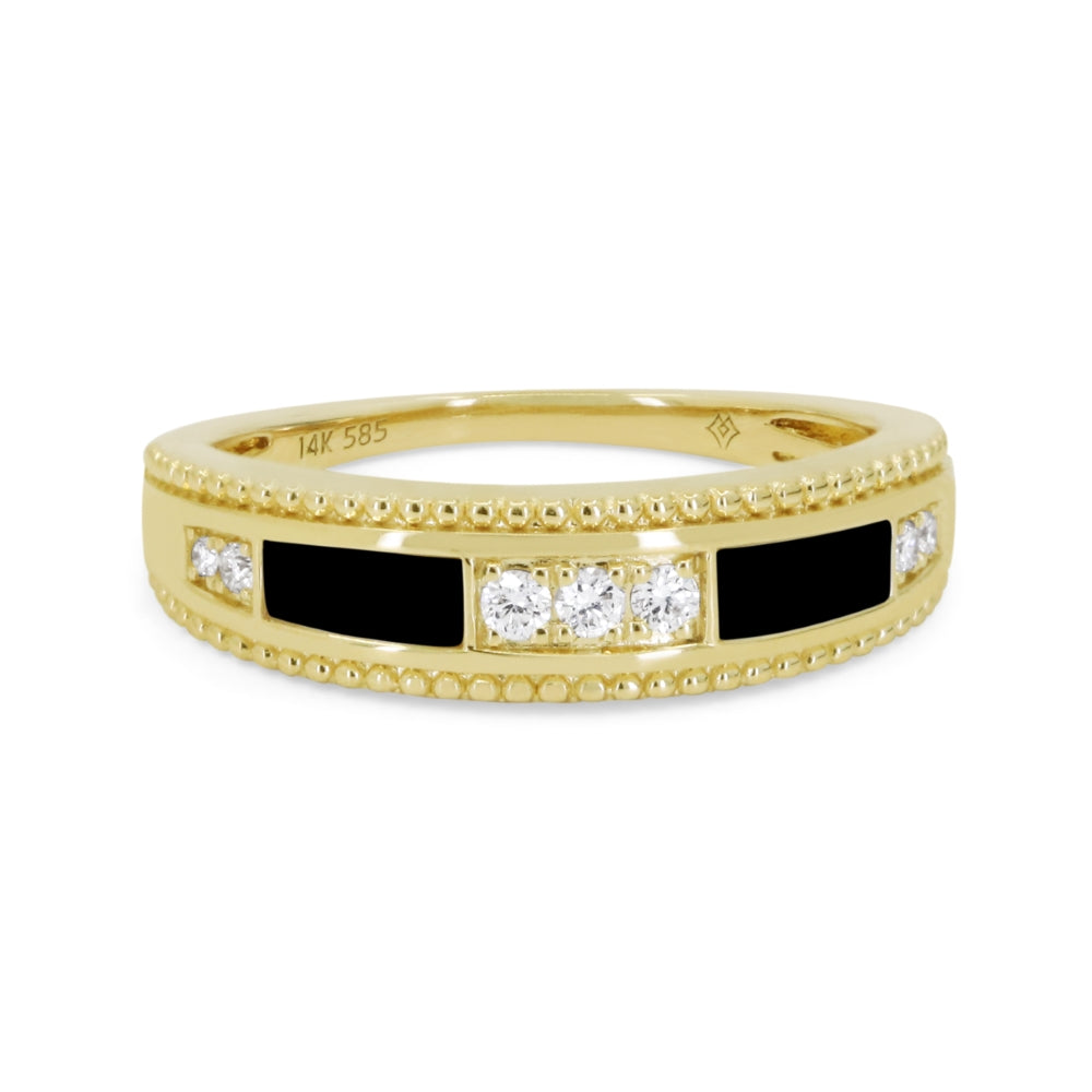Madison L 14K Yellow Gold Black Onyx Ring - style R1883BOY