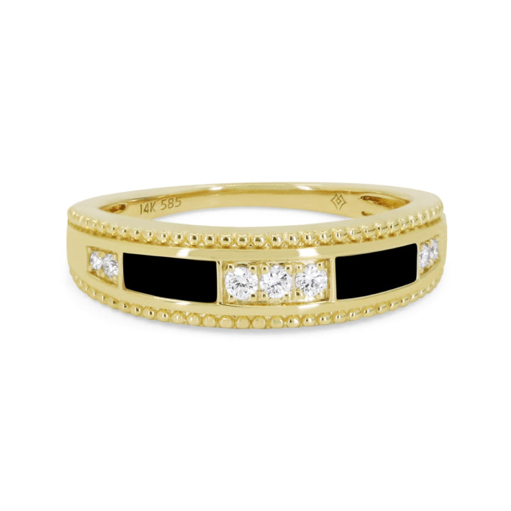 Madison L 14K Yellow Gold Black Onyx Ring - style R1883BOY