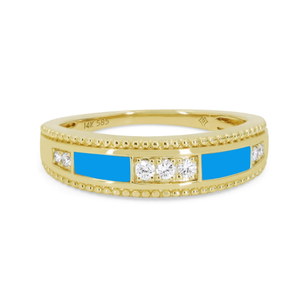 Madison L 14K Yellow Gold Turquoise Ring - style R1883TQY