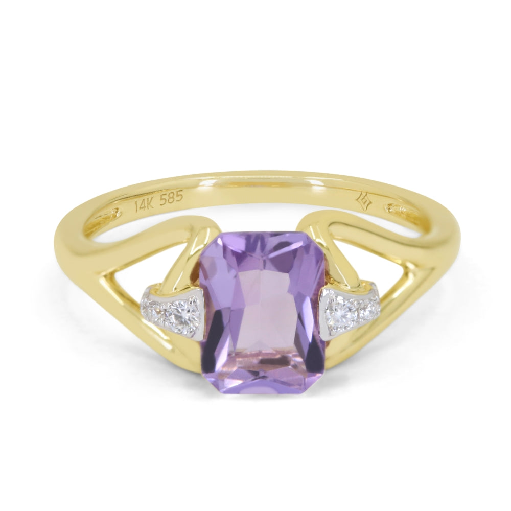 Madison L 14K Yellow Gold Amethyst Ring - style R1886AMY